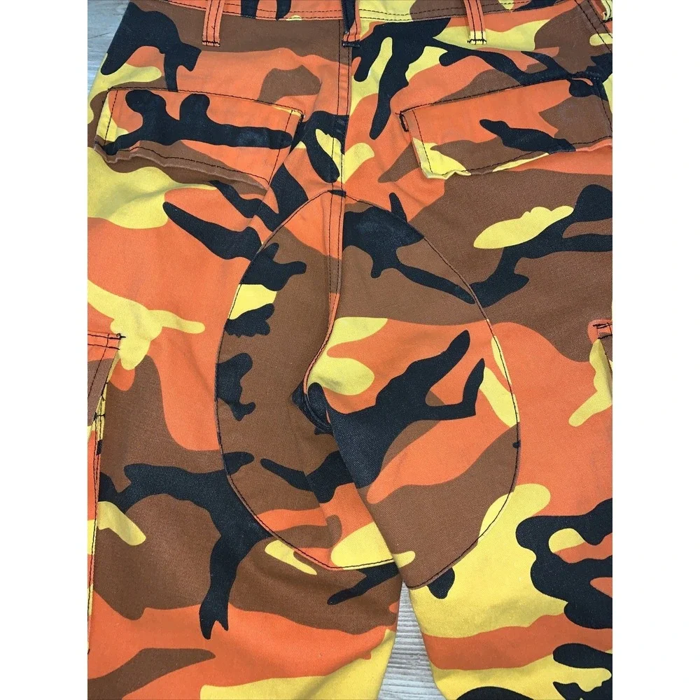 MENS ORANGE‎ CAMO ROTHCO Military B.D.U. Cargo Pants - X-Small